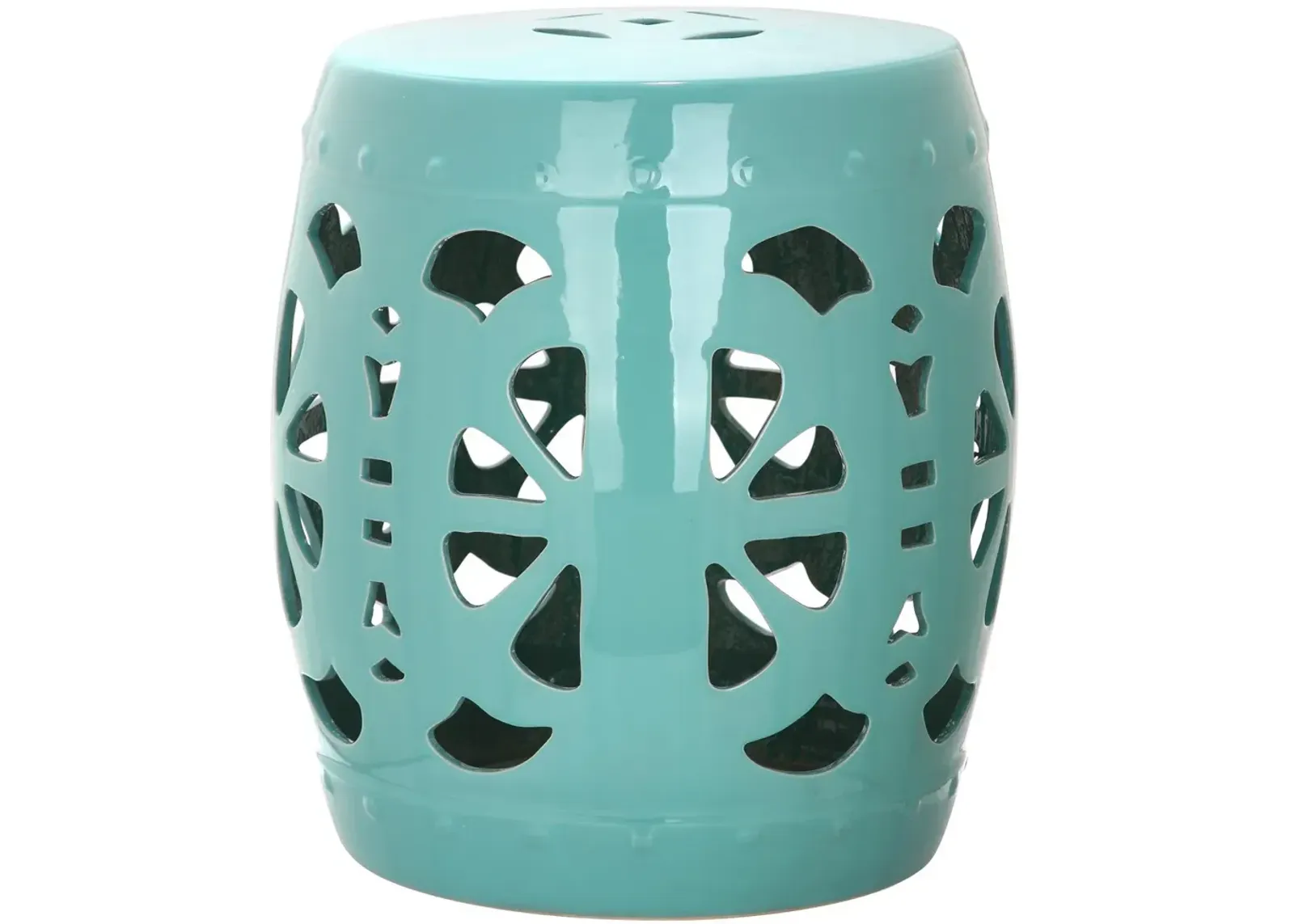 Stencil Blossom Garden Stool