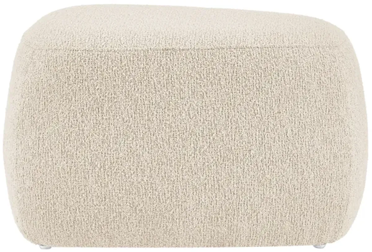 Carlese Fabric Small Ottoman, Palladian Beige 