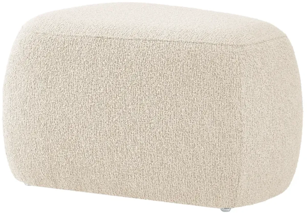 Carlese Fabric Small Ottoman, Palladian Beige 