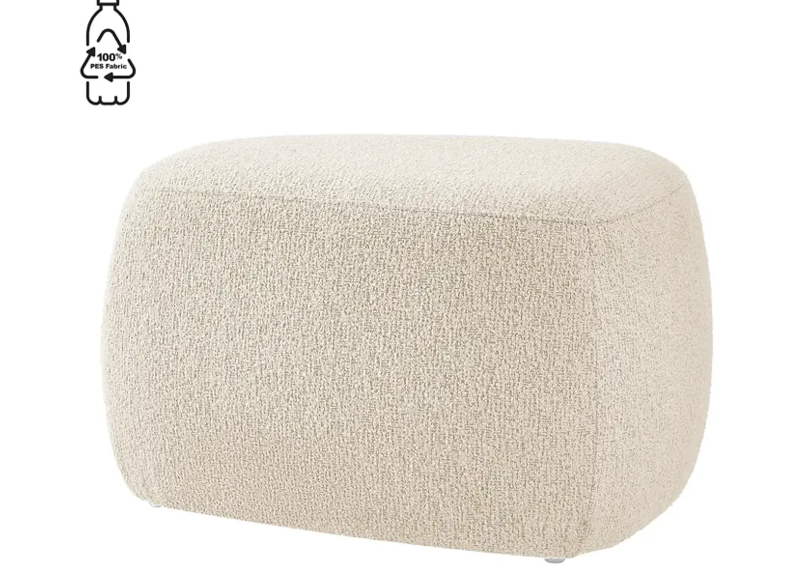 Carlese Fabric Small Ottoman, Palladian Beige 