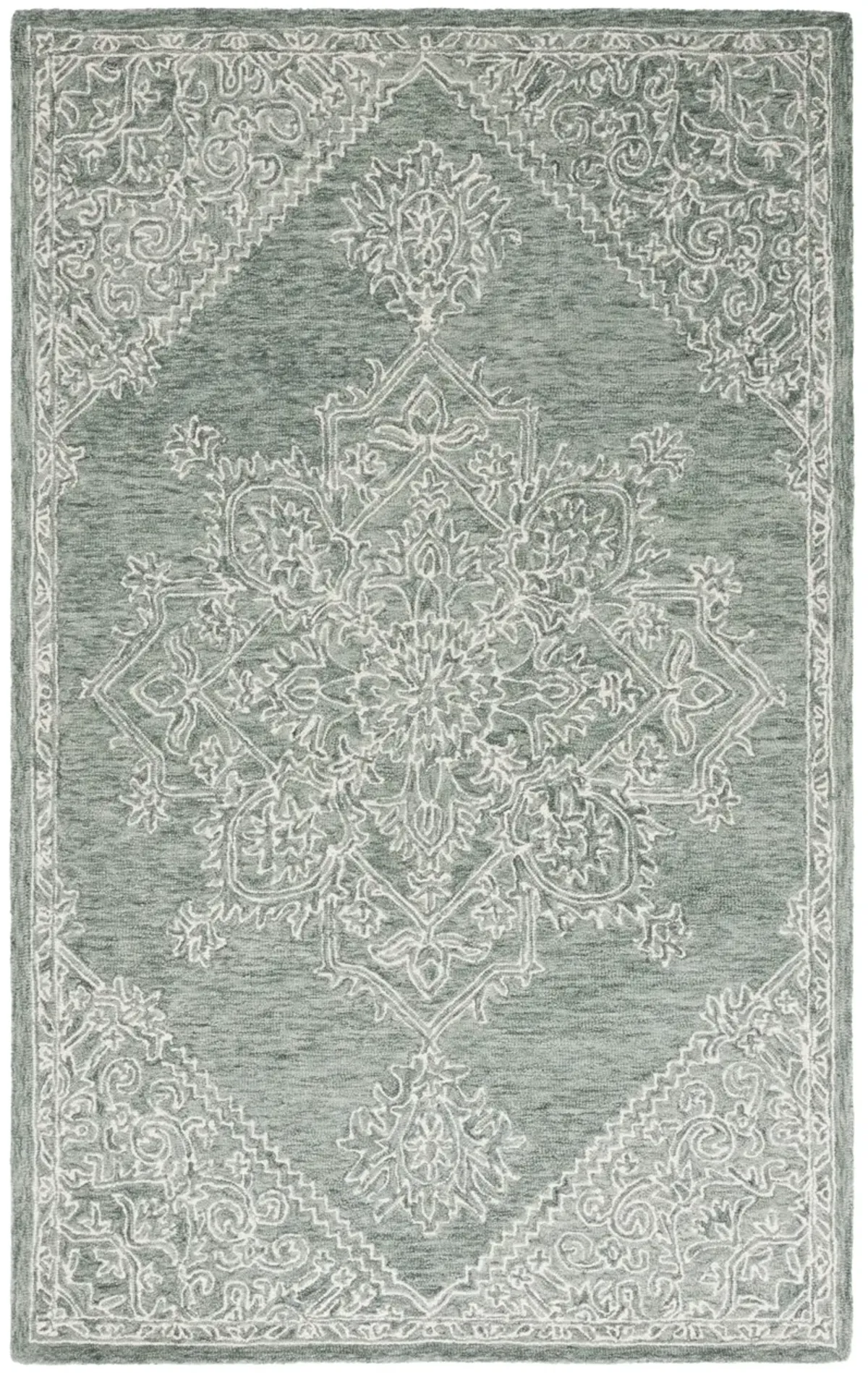 METRO 381 GREEN  8' x 10' Large Rectangle Rug