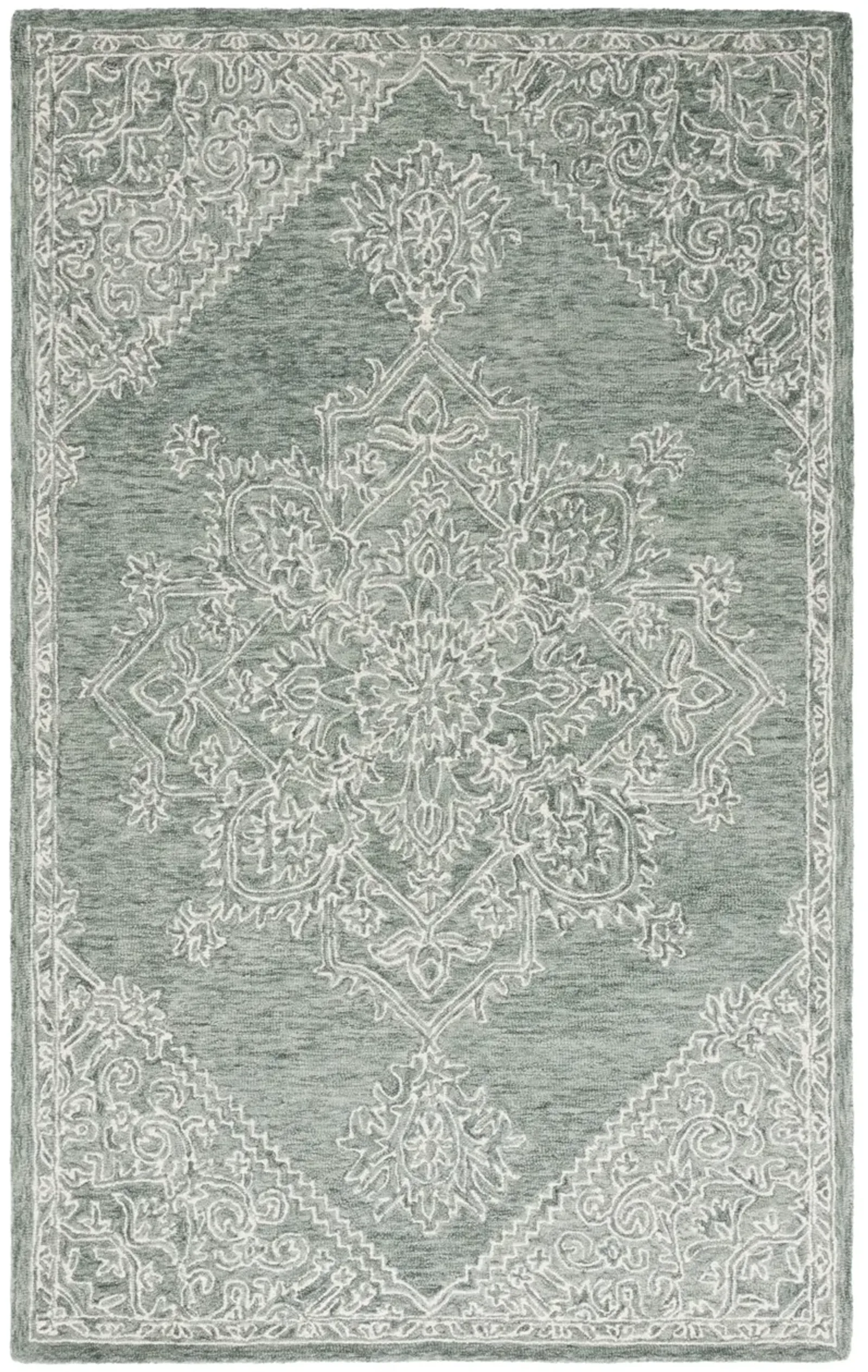 METRO 381 GREEN  8' x 10' Large Rectangle Rug