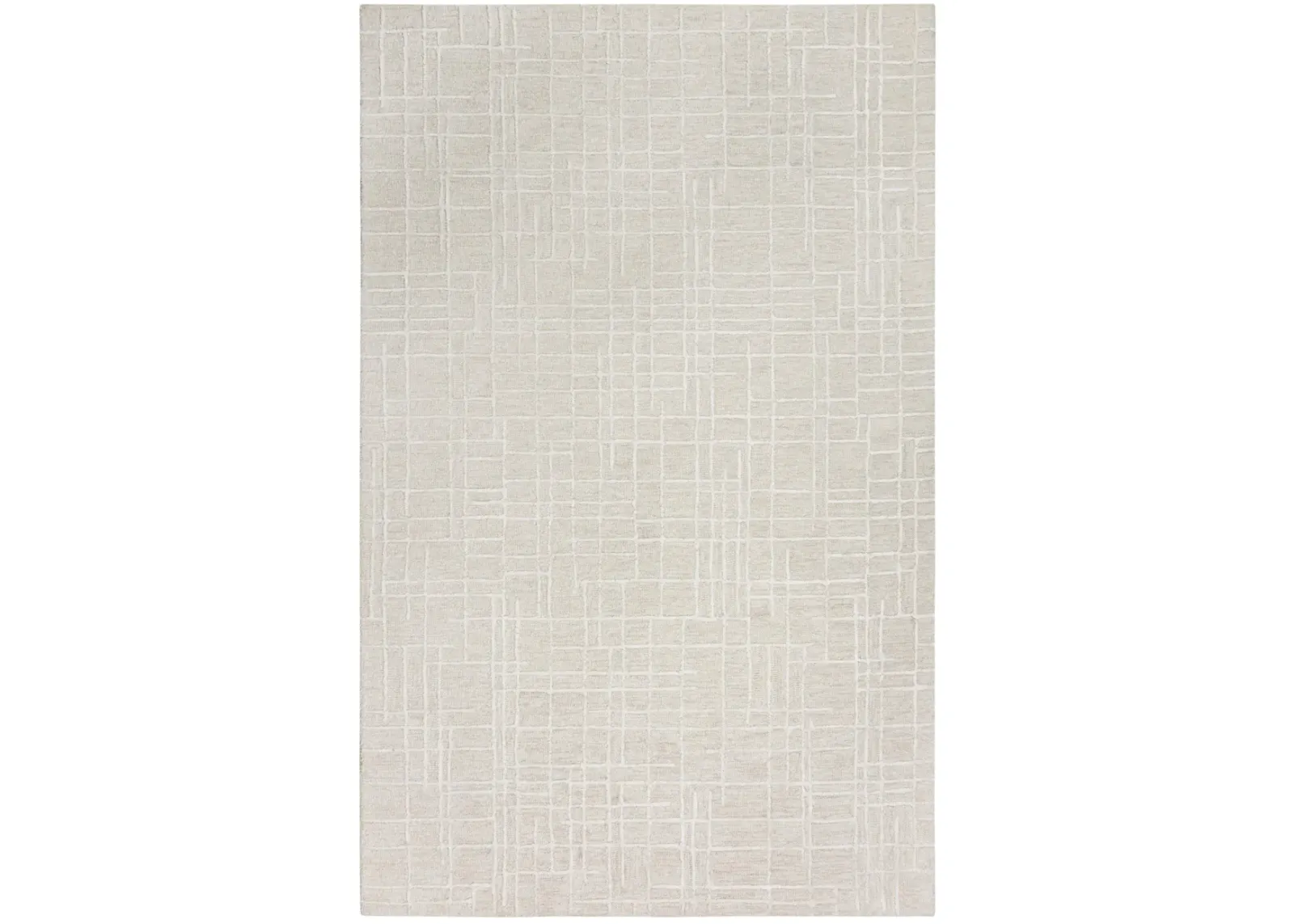 Jazz Ivory Geometric Wool/Tencel 5' x 7'6" Rectangle Rug