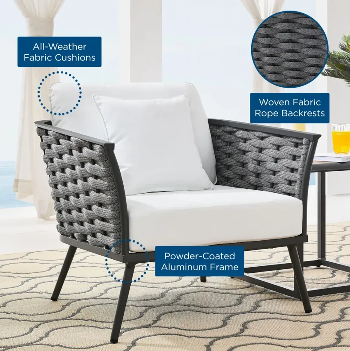 Stance Outdoor Patio Aluminum Armchair