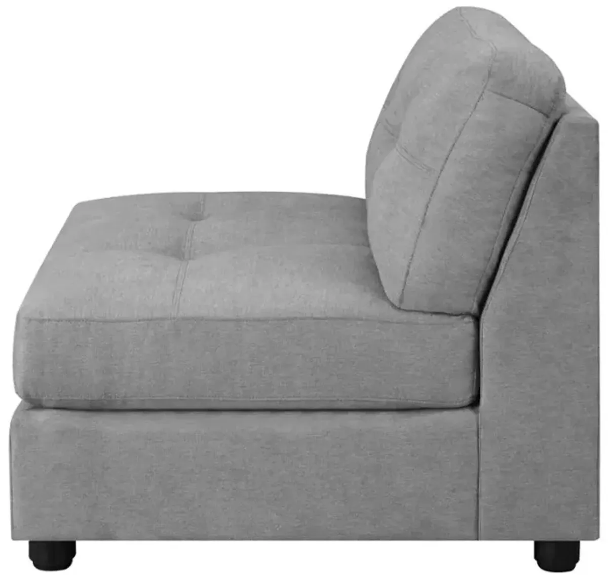 Clun Tufted Cushion Back Armless Chair Dove