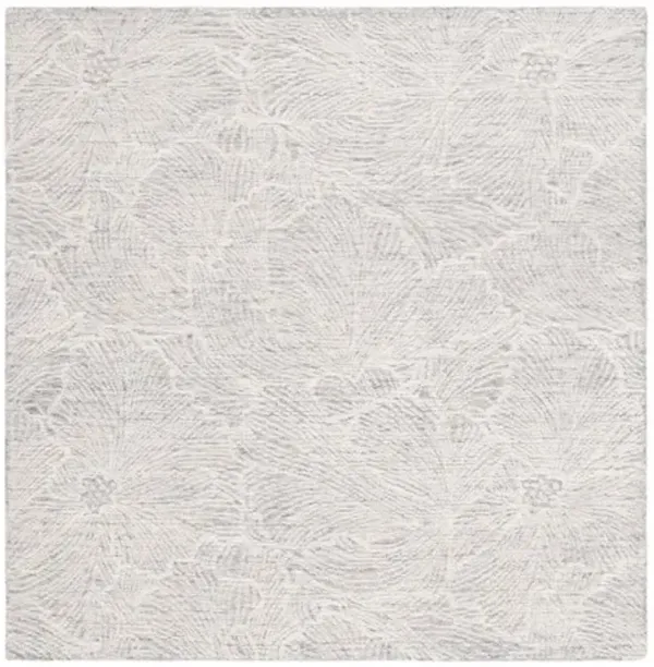 EBONY 101 Grey  6' X 6' Square Square Rug