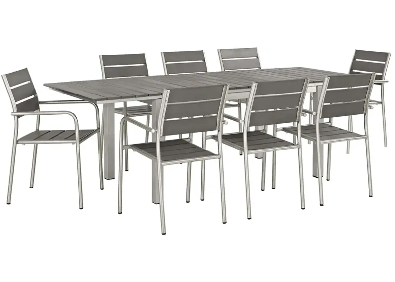 Shore 9 Piece Outdoor Patio Aluminum Dining Set