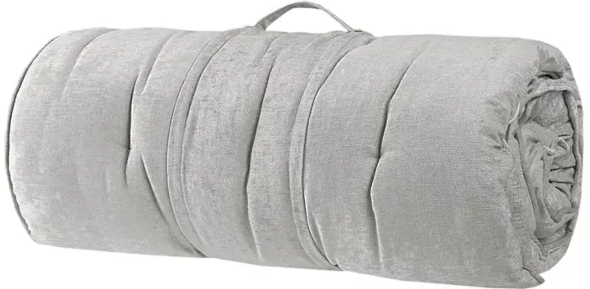 Intelligent Design Edelia Grey Poly Chenille Lounge Floor Pillow Cushion