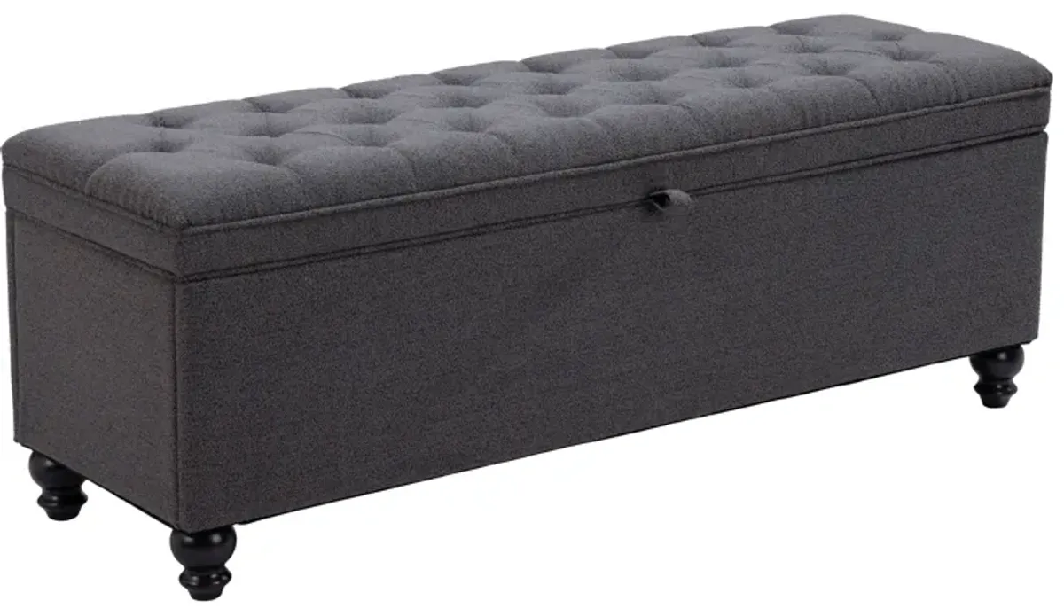 Halifax Storage Bench Gravel Gray