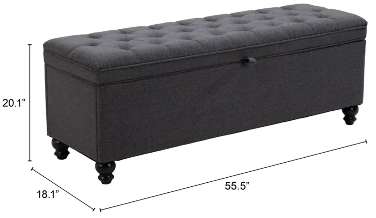 Halifax Storage Bench Gravel Gray