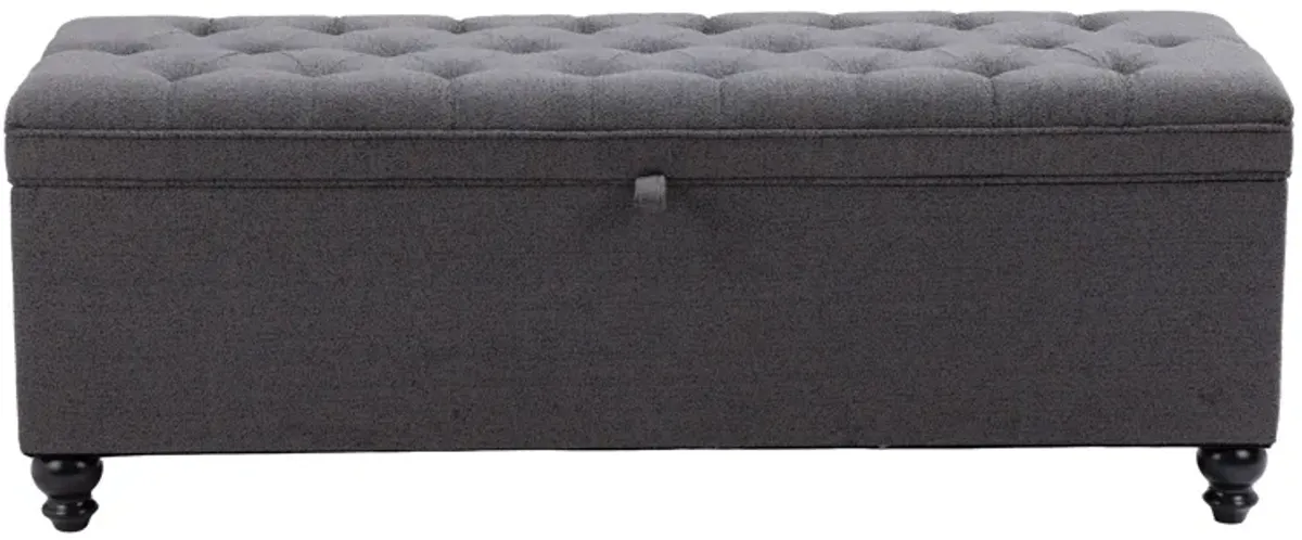 Halifax Storage Bench Gravel Gray