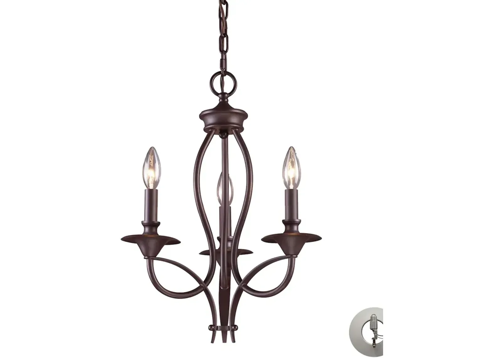 Medford 14" Wide 3-Light Chandelier - Oiled Bronze