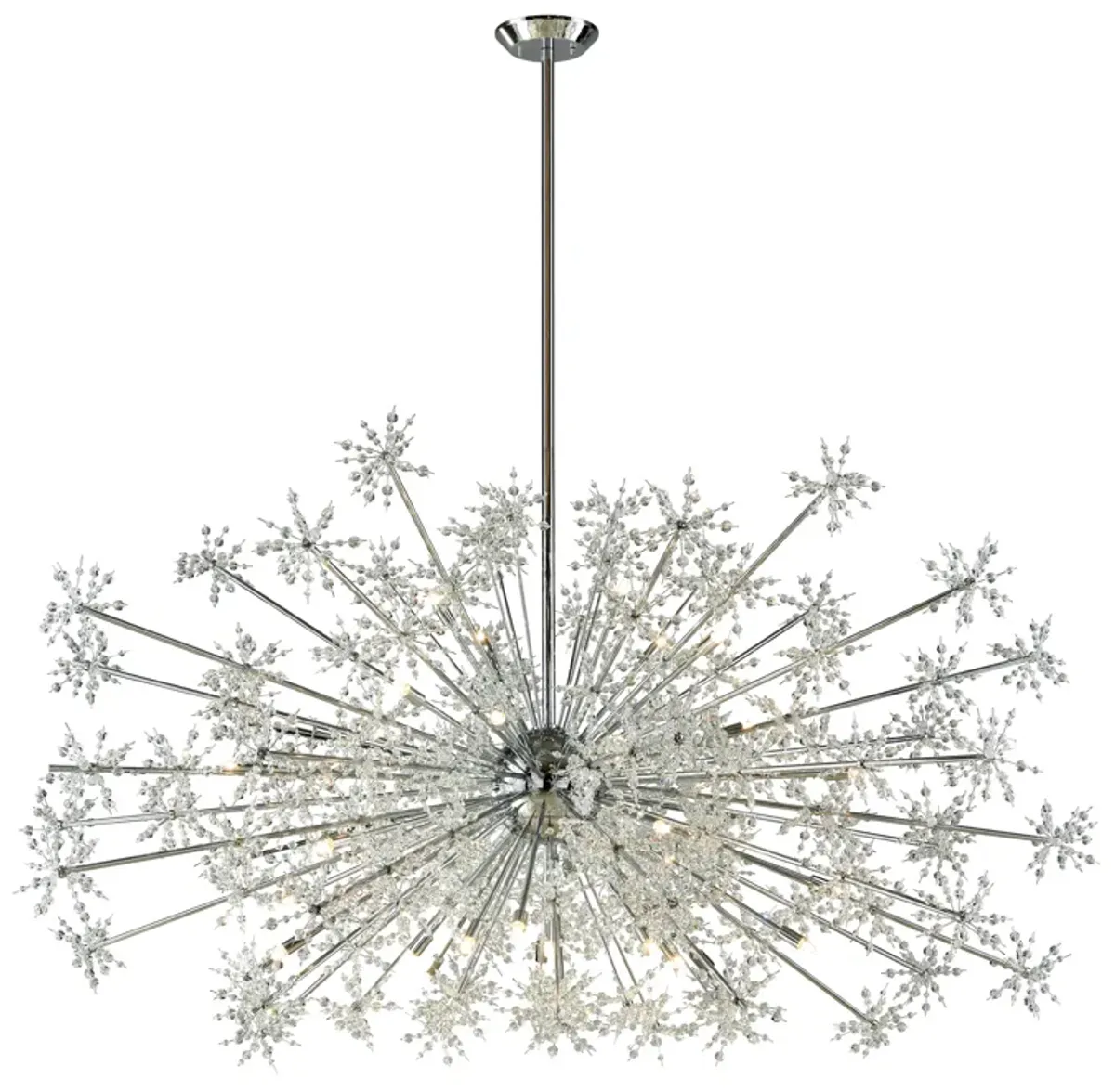 Snowburst 72" Wide 30-Light Chandelier - Polished Chrome