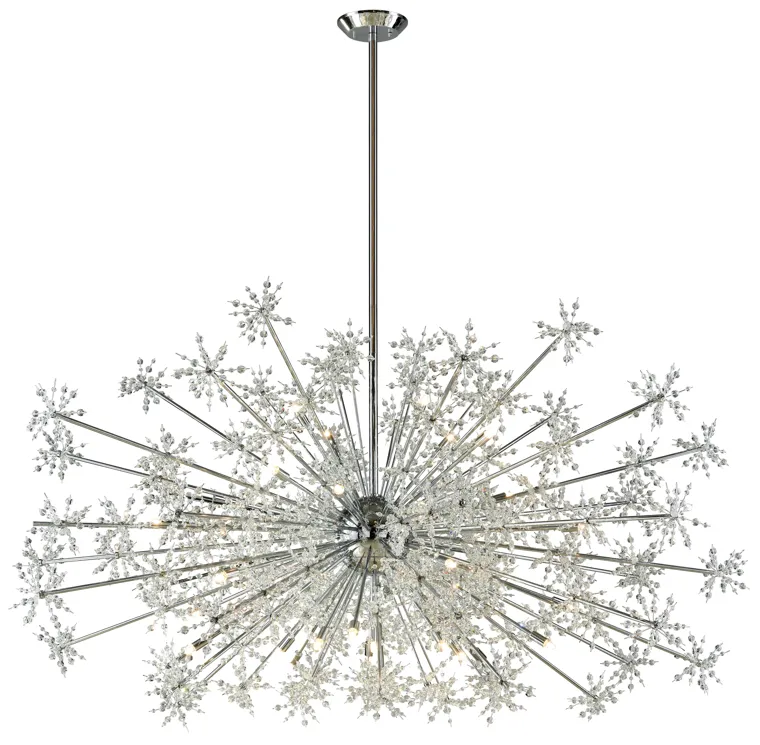 Snowburst 72" Wide 30-Light Chandelier - Polished Chrome