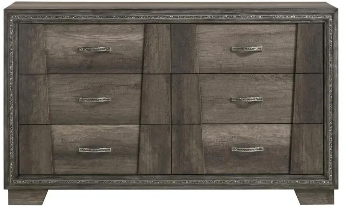 Janine 6-drawer Dresser Grey