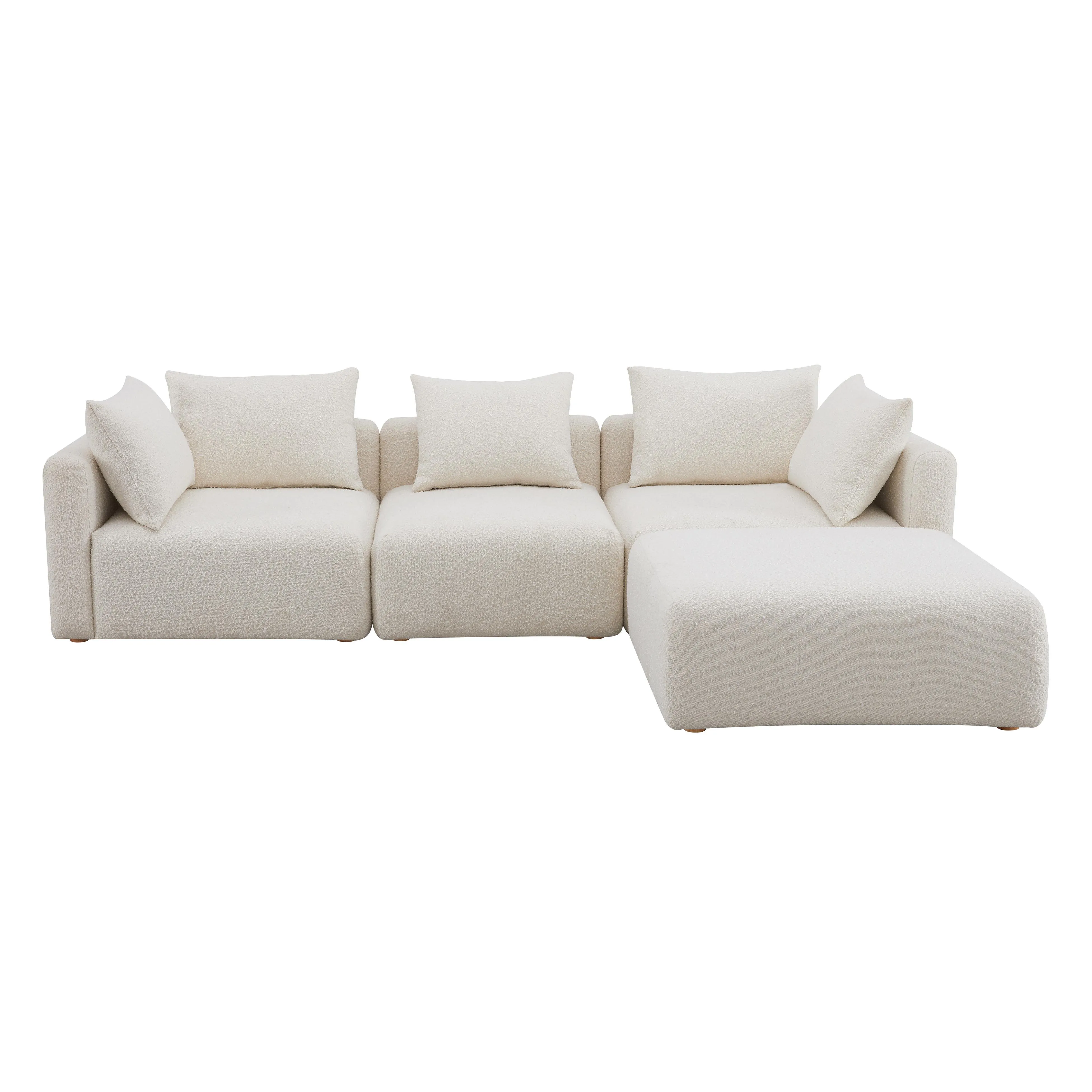 Hangover Cream Boucle 4-Piece Modular Sectional