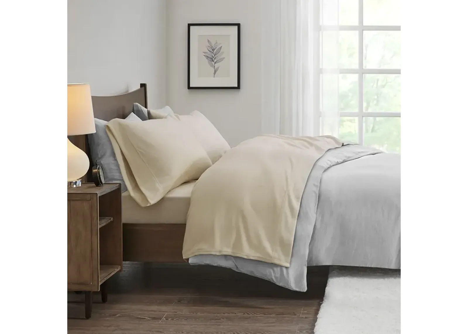 True North by Sleep Philosophy Micro Fleece Khaki Sheet Set