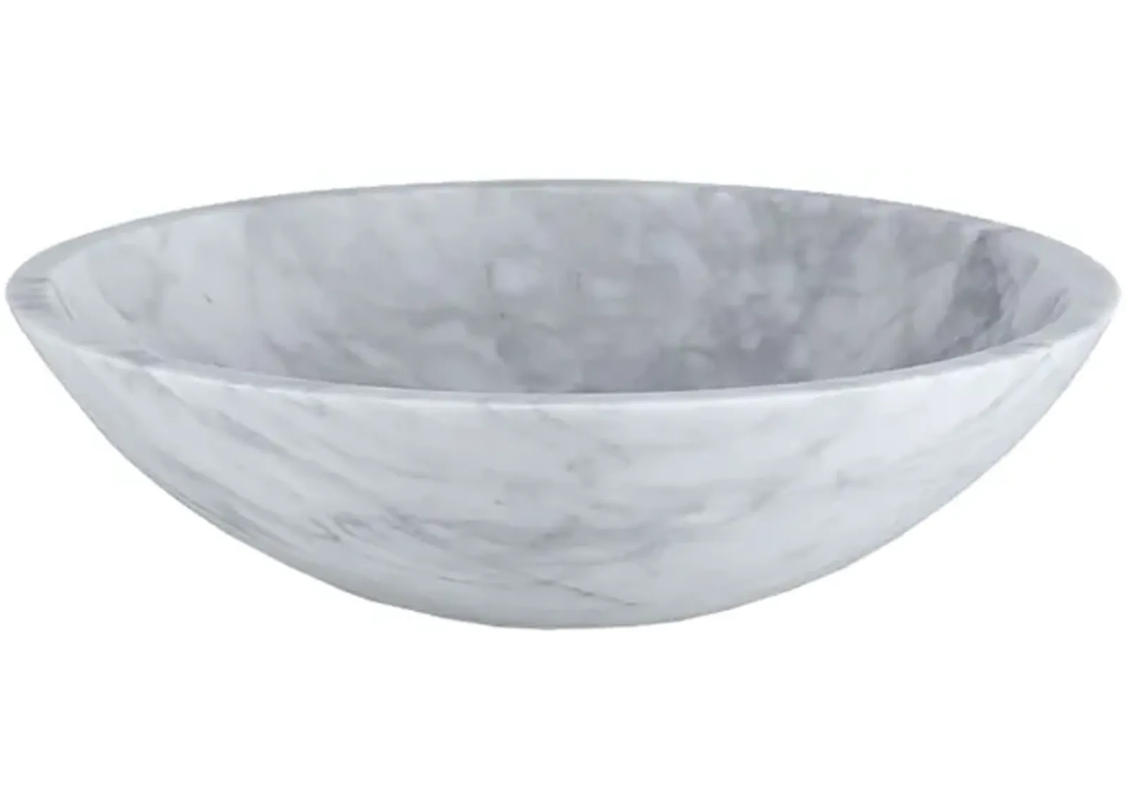 Round Stone Vessel - White Carrara Marble