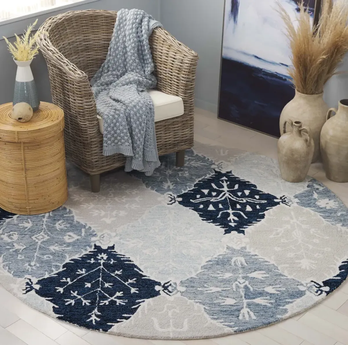 EBONY Hand Tufted 6' x 6' Round area rug