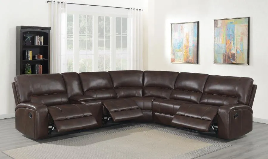 Brunson 3-piece Upholstered Motion Sectional Brown