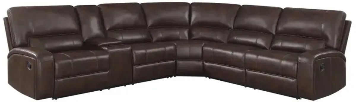 Brunson 3-piece Upholstered Motion Sectional Brown