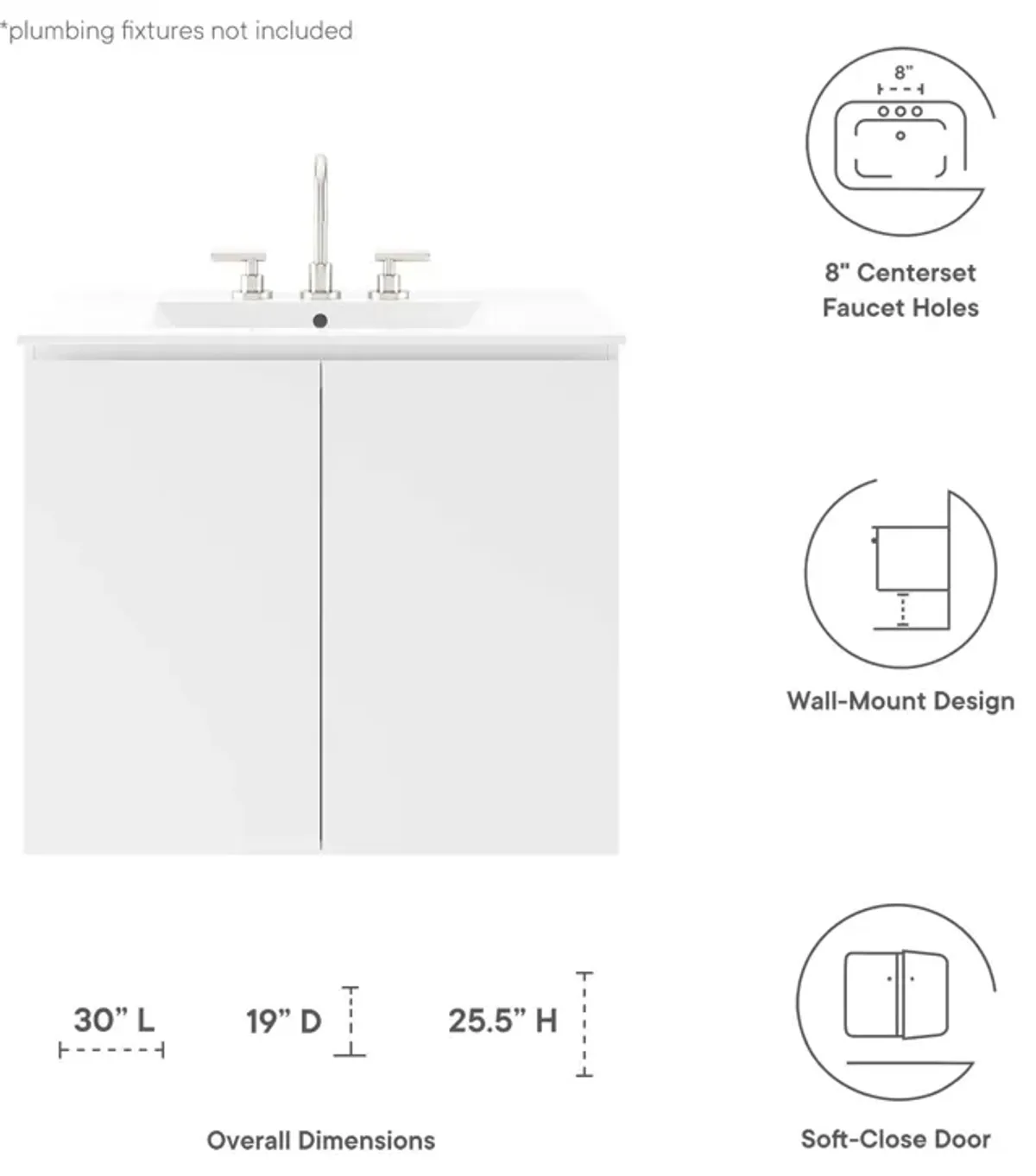 Bryn 30" Wall-Mount Bathroom Vanity