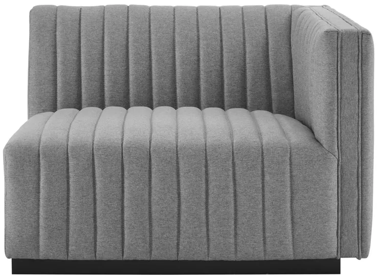 Conjure Channel Tufted Upholstered Fabric Right-Arm Chair