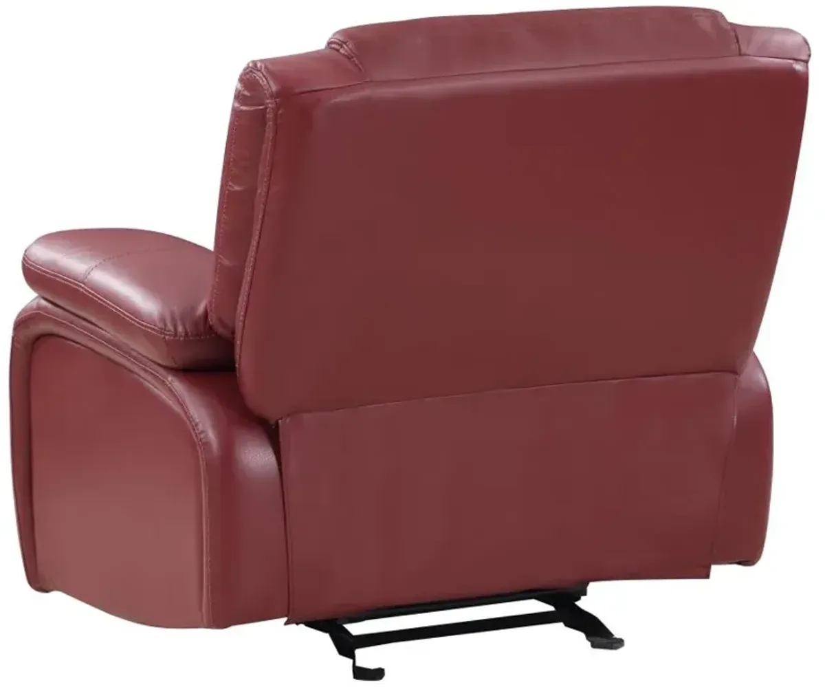 Camila Upholstered Glider Recliner Chair Red Faux Leather