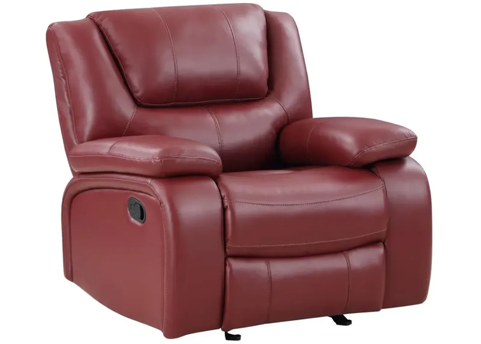 Camila Upholstered Glider Recliner Chair Red Faux Leather