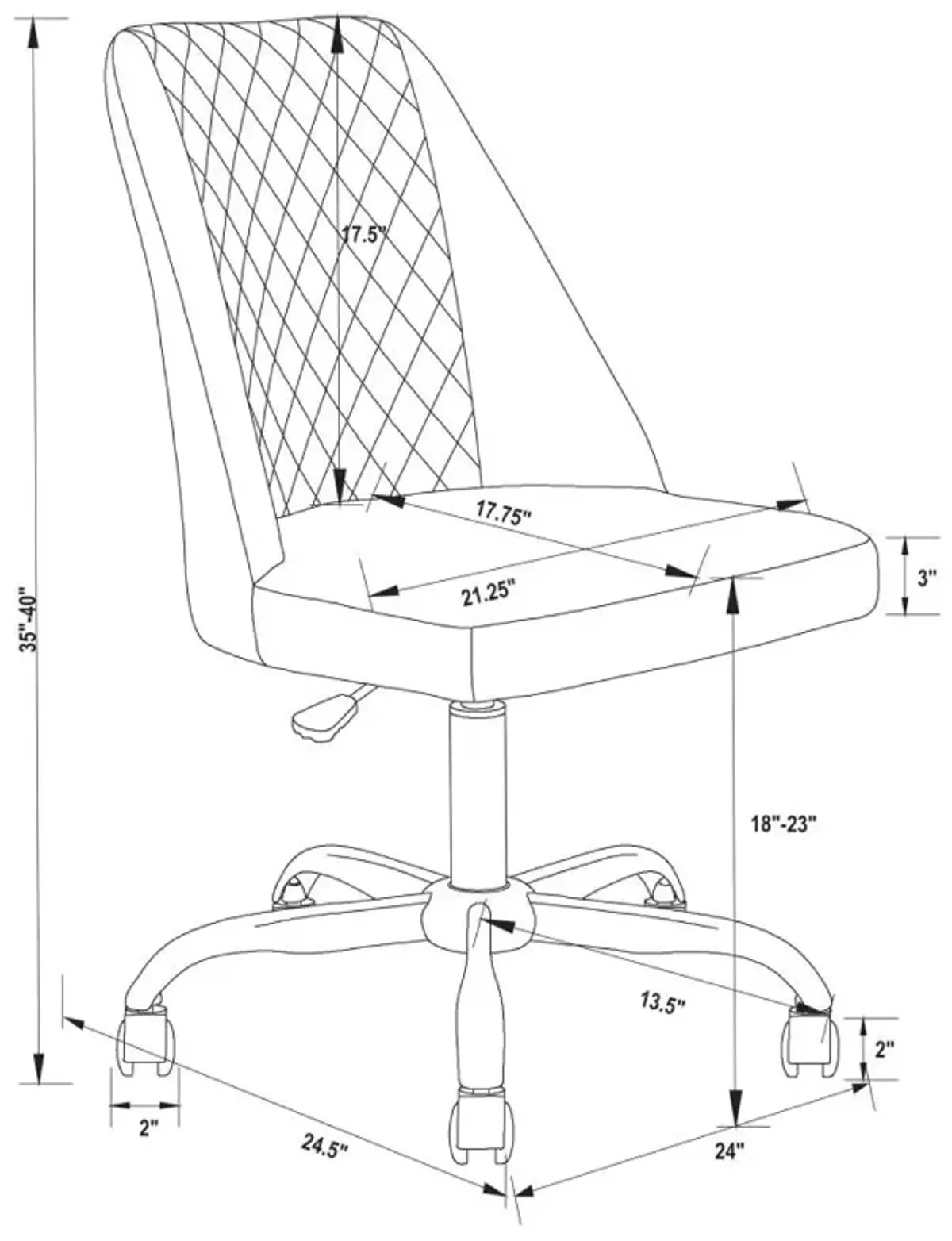 Alfredo Upholstered Back Office Chair