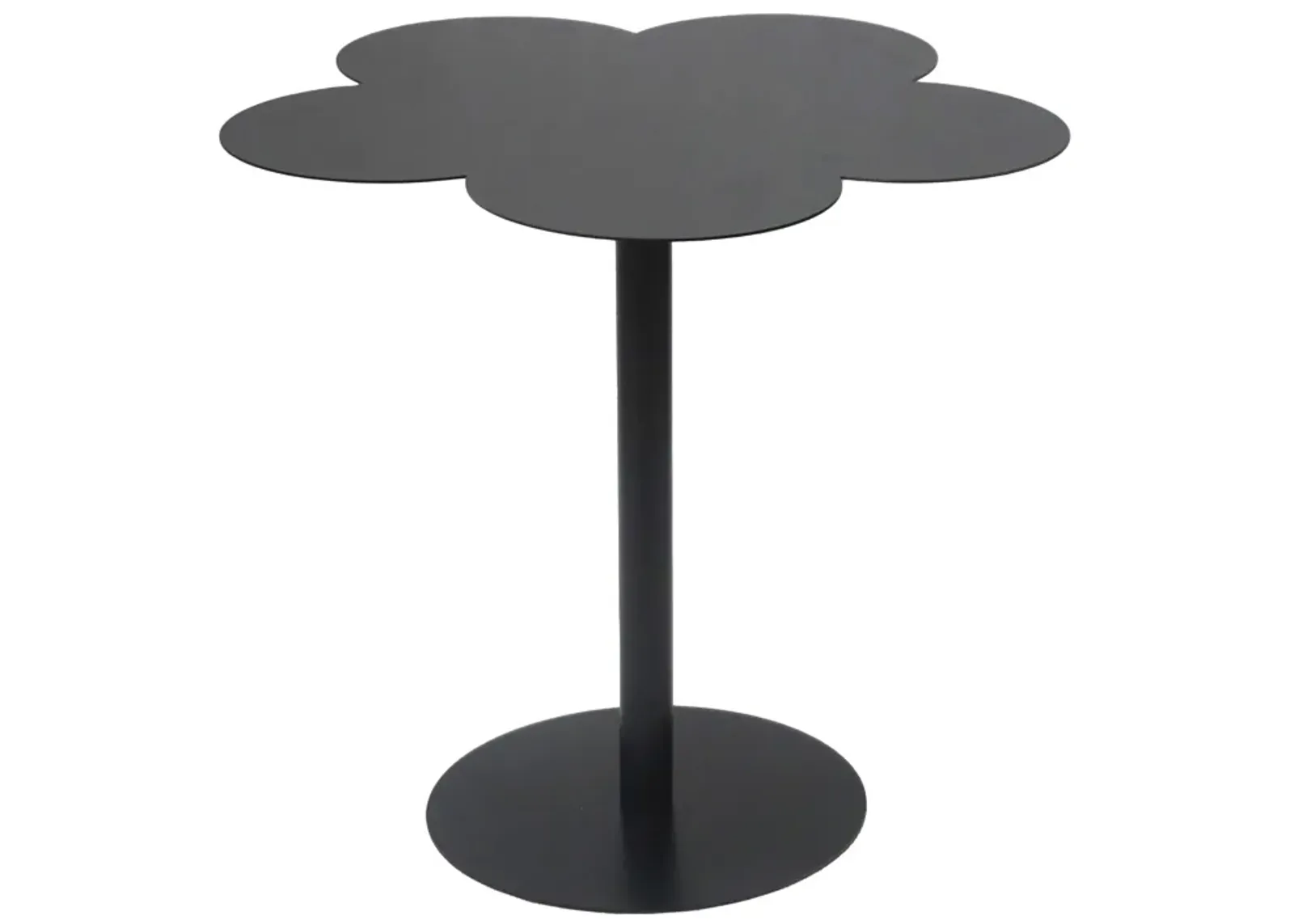 Metal, 22"dx21"h Clover Shaped Side Table,black Kd