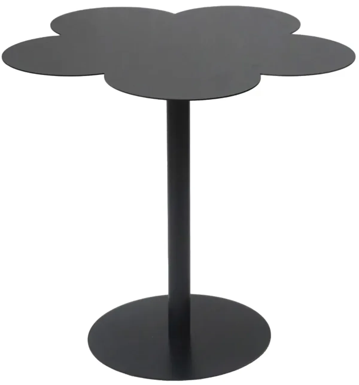 Metal, 22"dx21"h Clover Shaped Side Table,black Kd