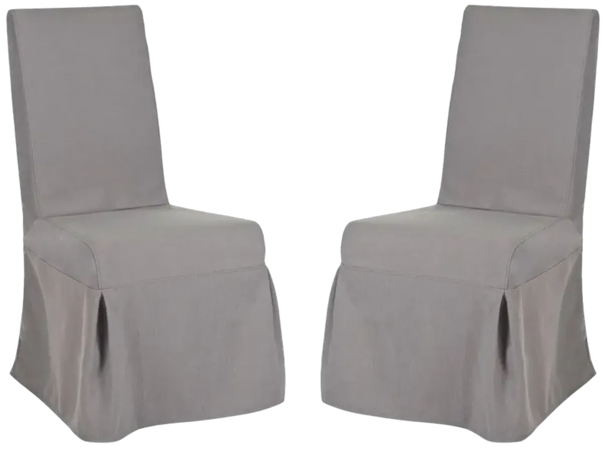 ADRIANNA 19''H LINEN SLIPCOVER CHAIR (SET OF 2)