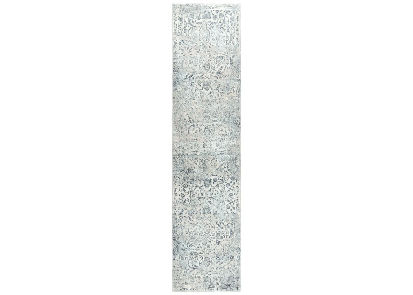 Chelsea Cream/Gray Vine/Scroll Polyester 2'7" x 9'6" Runner Rug