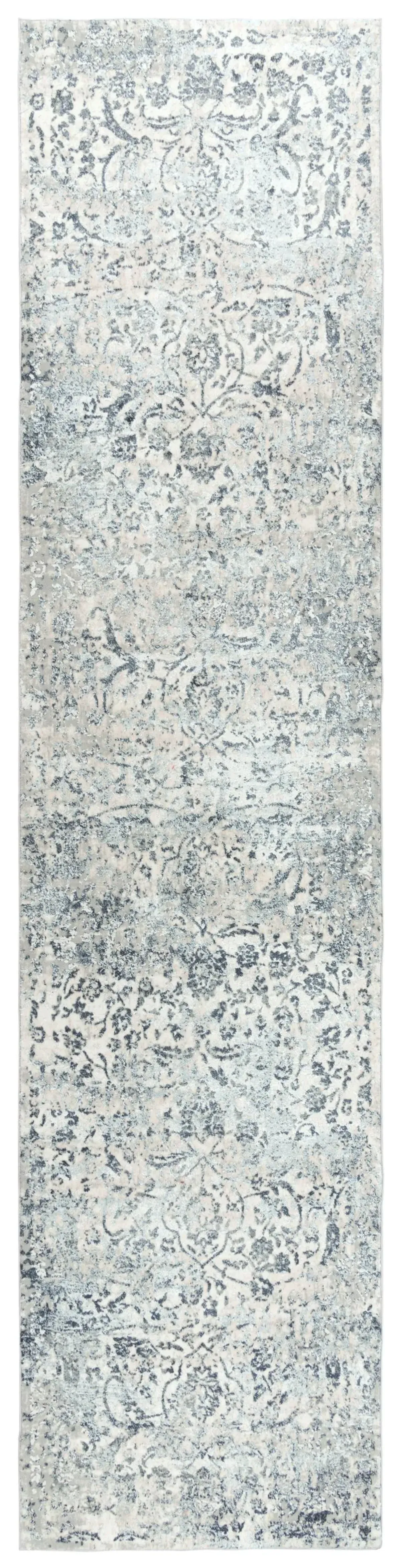 Chelsea Cream/Gray Vine/Scroll Polyester 2'7" x 9'6" Runner Rug