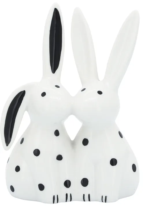 Porcelain 7"h Kissing Bunnies