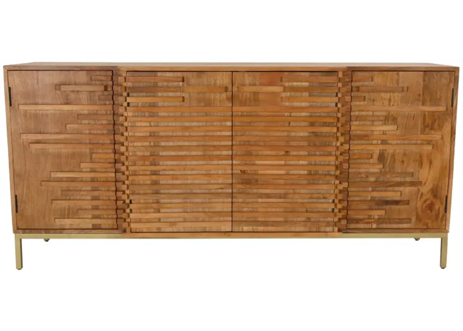 30" Midcentury Slat Sideboard, Mango Brwn