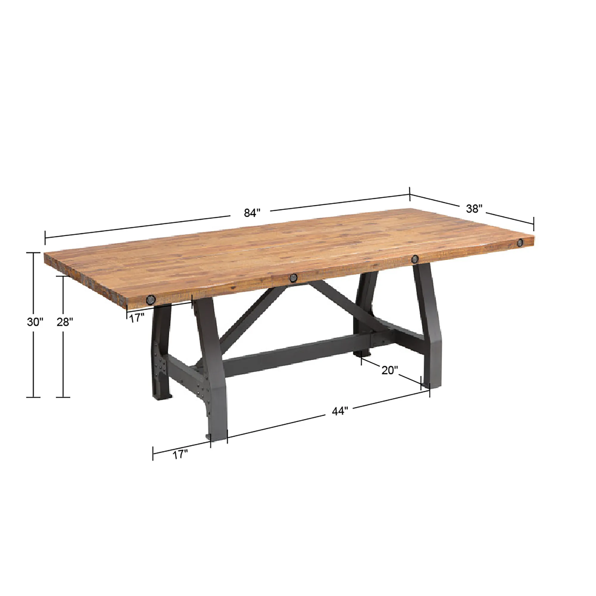 INK+IVY Lancaster Amber Rectangle Dining Table