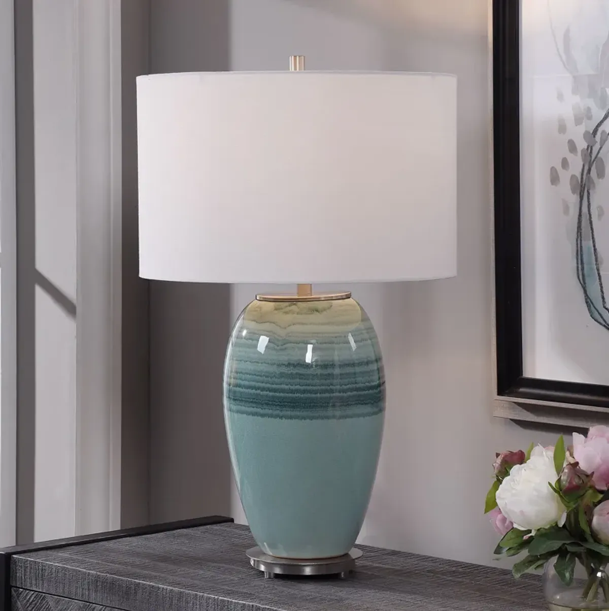 Caicos Teal Table Lamp