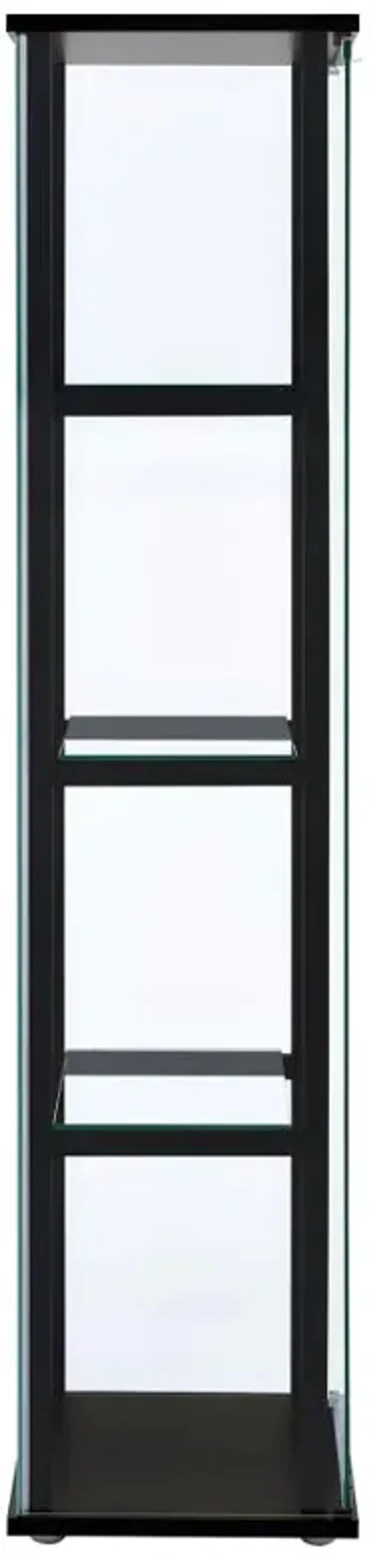 Cyclamen 4-shelf Glass Curio Cabinet Black and Clear