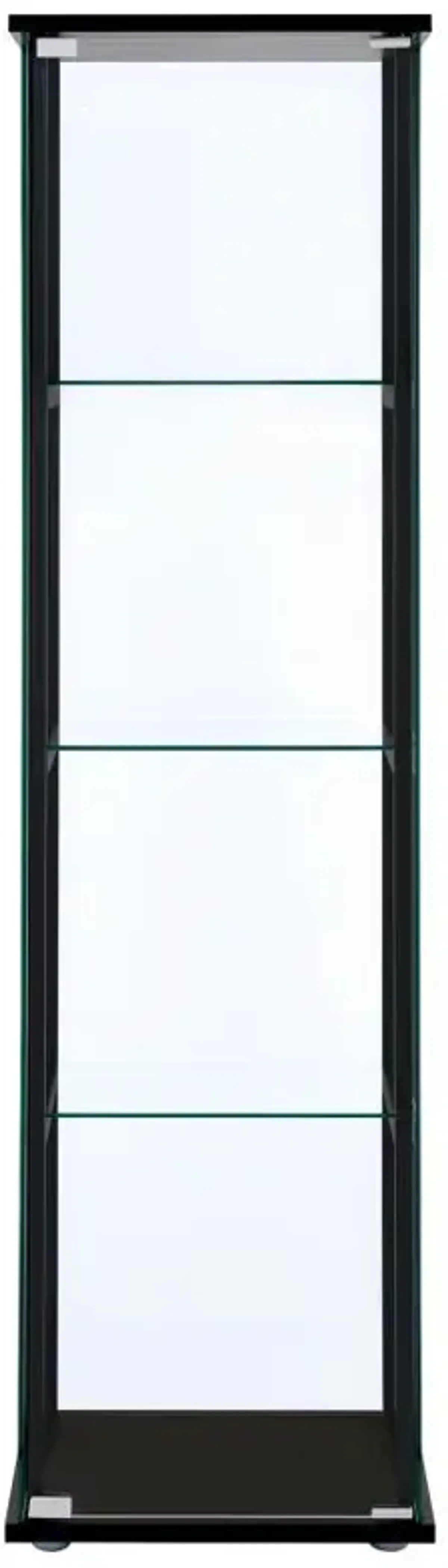 Cyclamen 4-shelf Glass Curio Cabinet Black and Clear