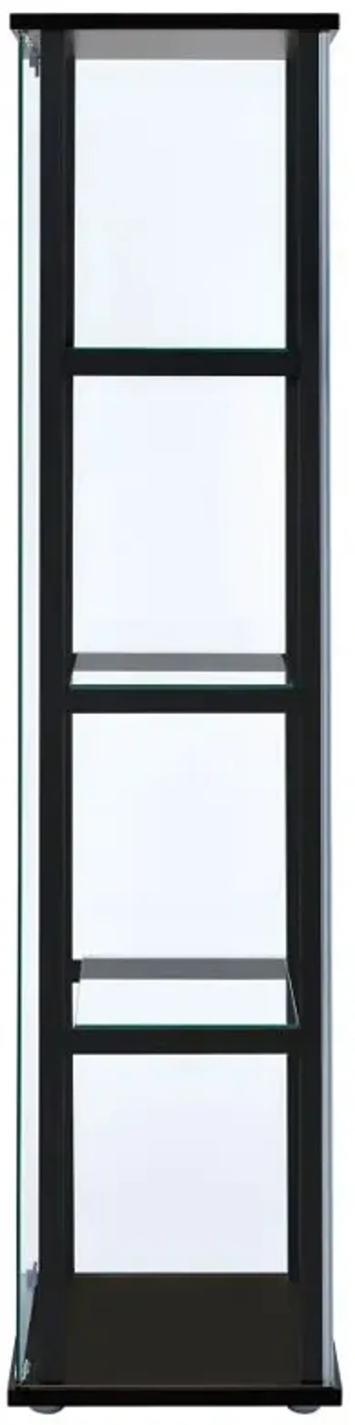 Cyclamen 4-shelf Glass Curio Cabinet Black and Clear