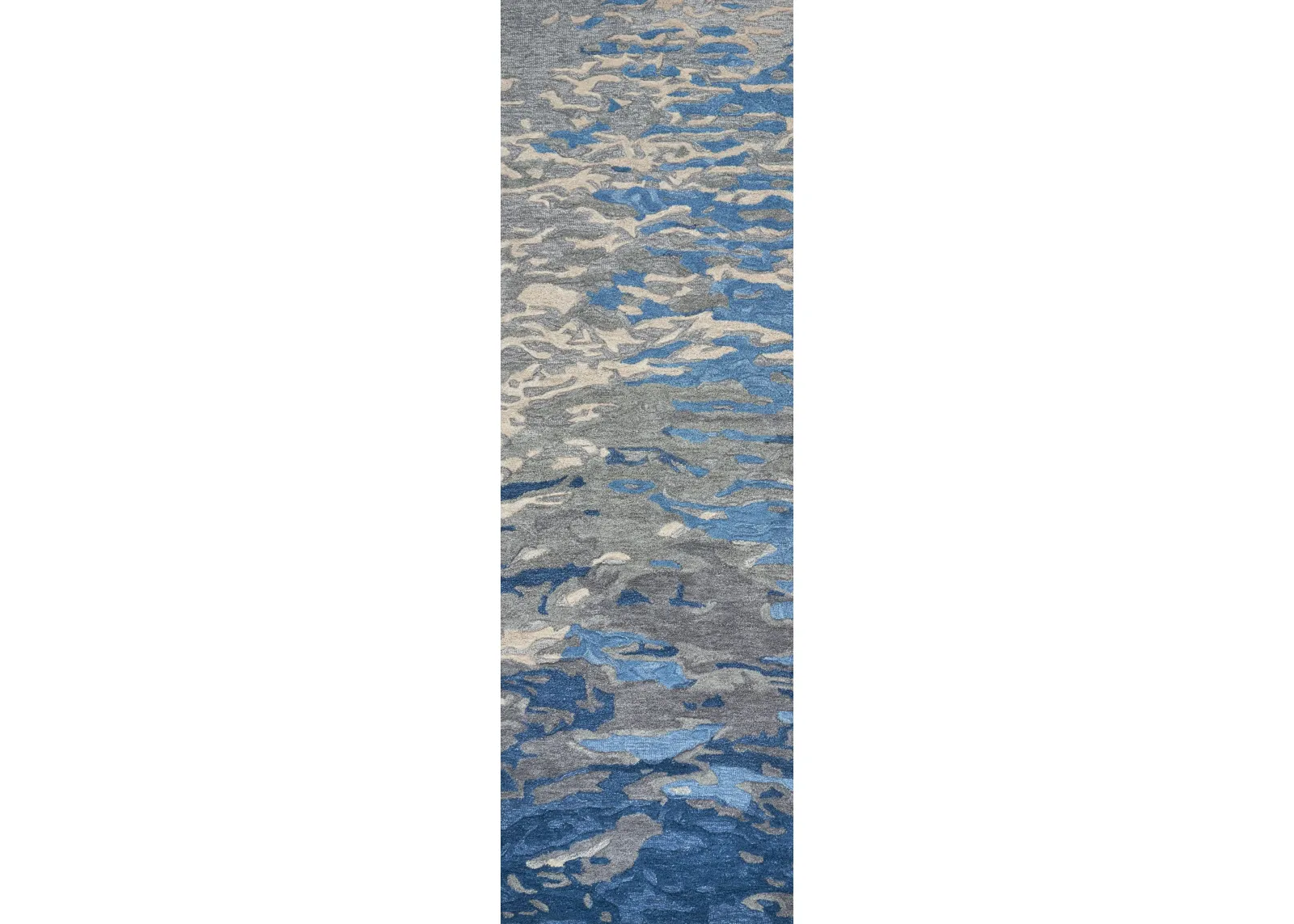 Vogue Blue Abstract Wool 2'6" x 8' Runner Rug