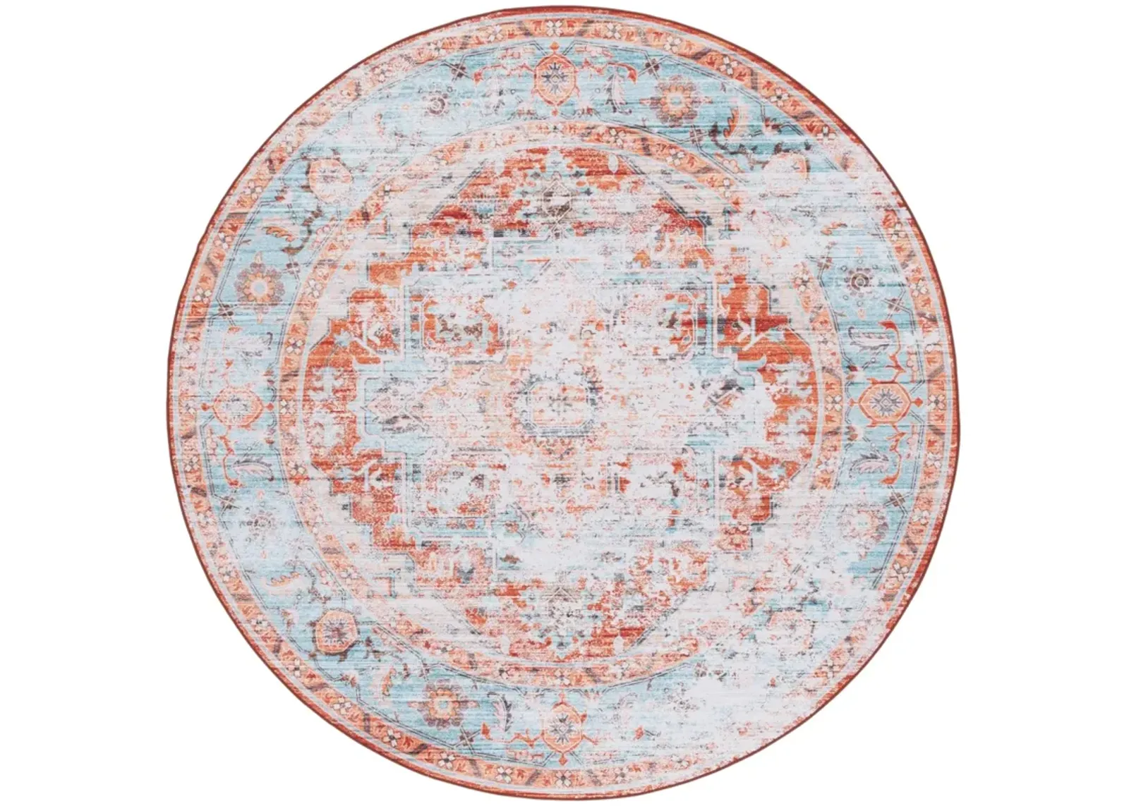 TUCSON 928 TURQUOISE  6' x 6' Round Round Rug