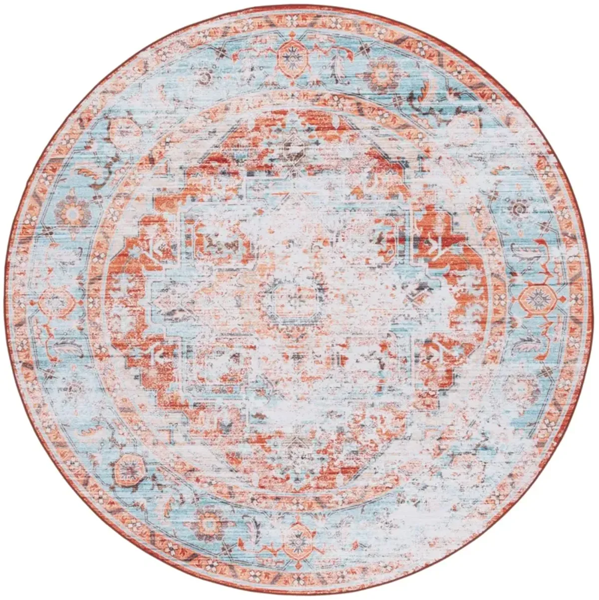 TUCSON 928 TURQUOISE  6' x 6' Round Round Rug