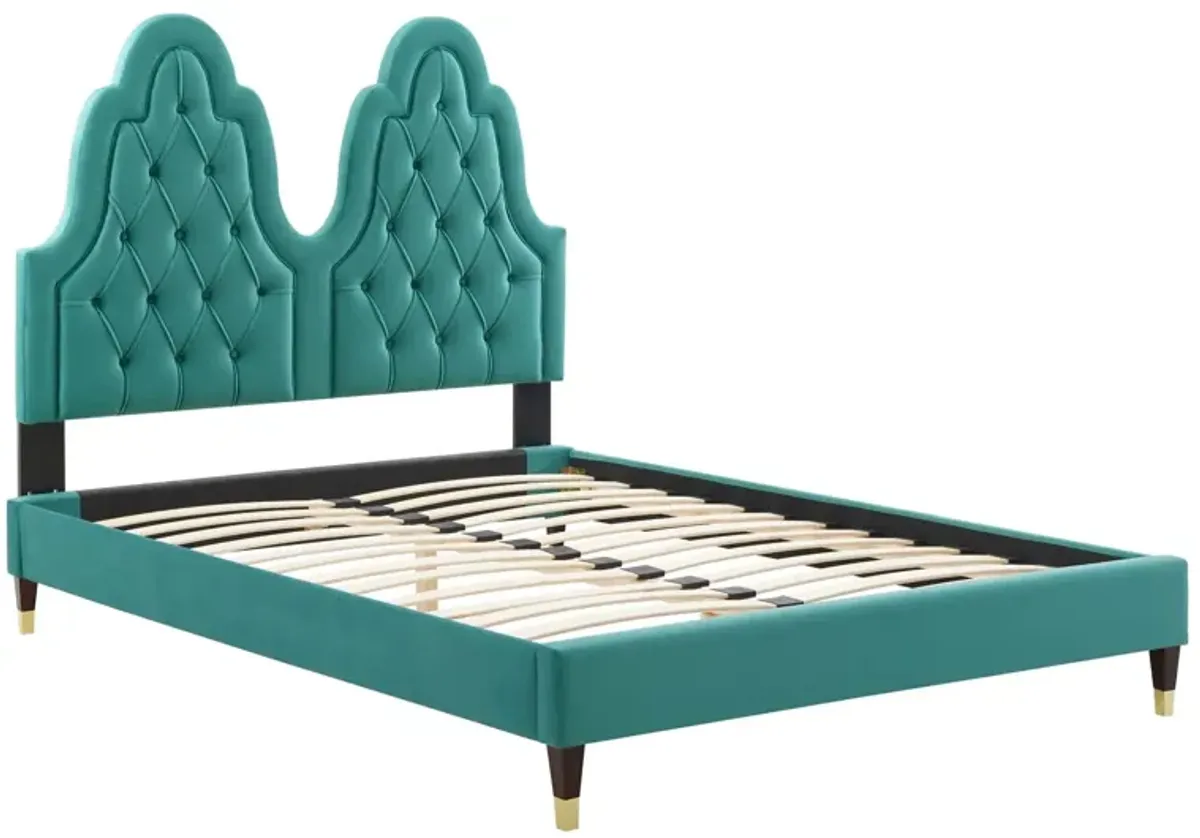 Alexandria Tufted Performance Velvet Twin Platform Bed