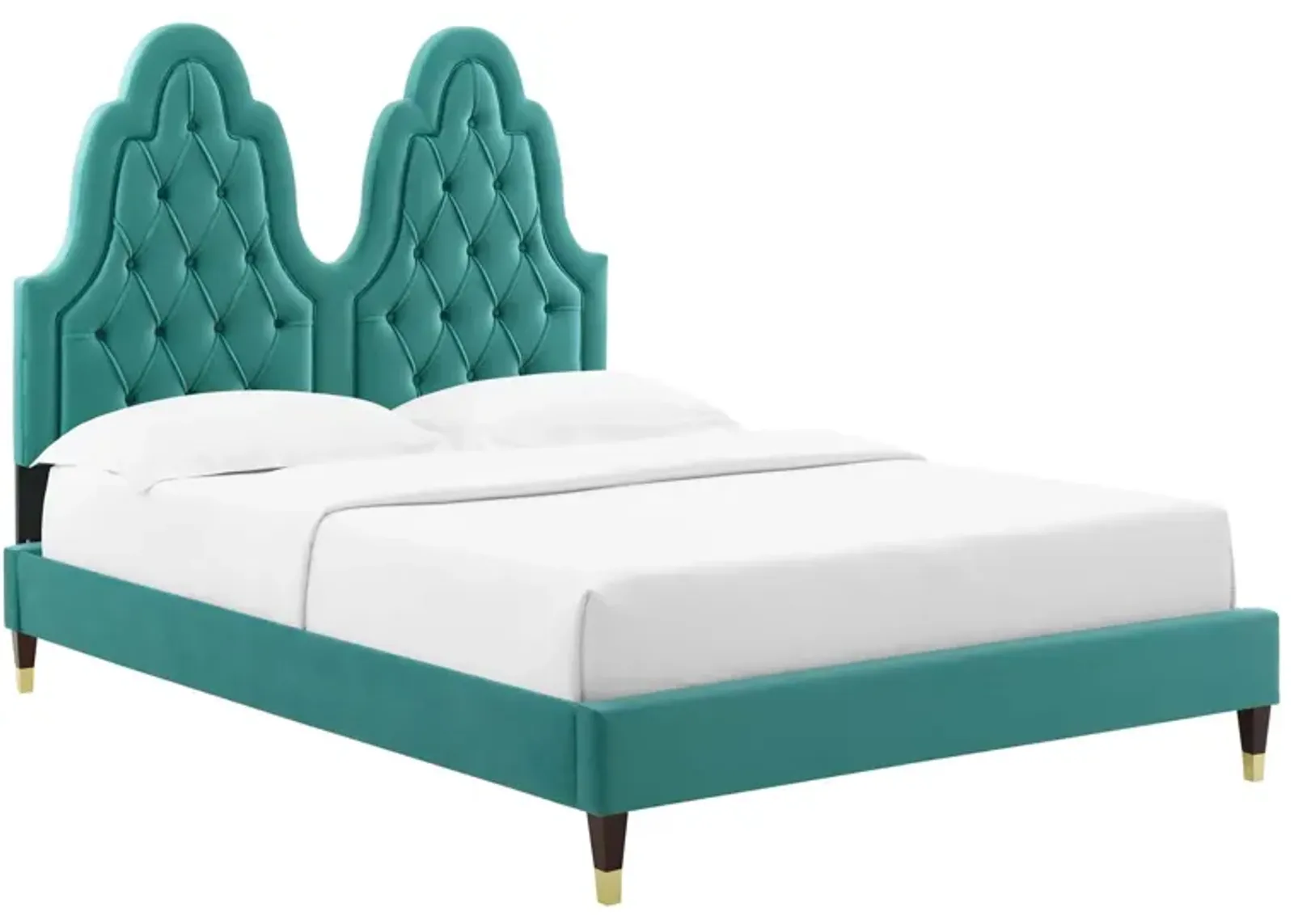 Alexandria Tufted Performance Velvet Twin Platform Bed