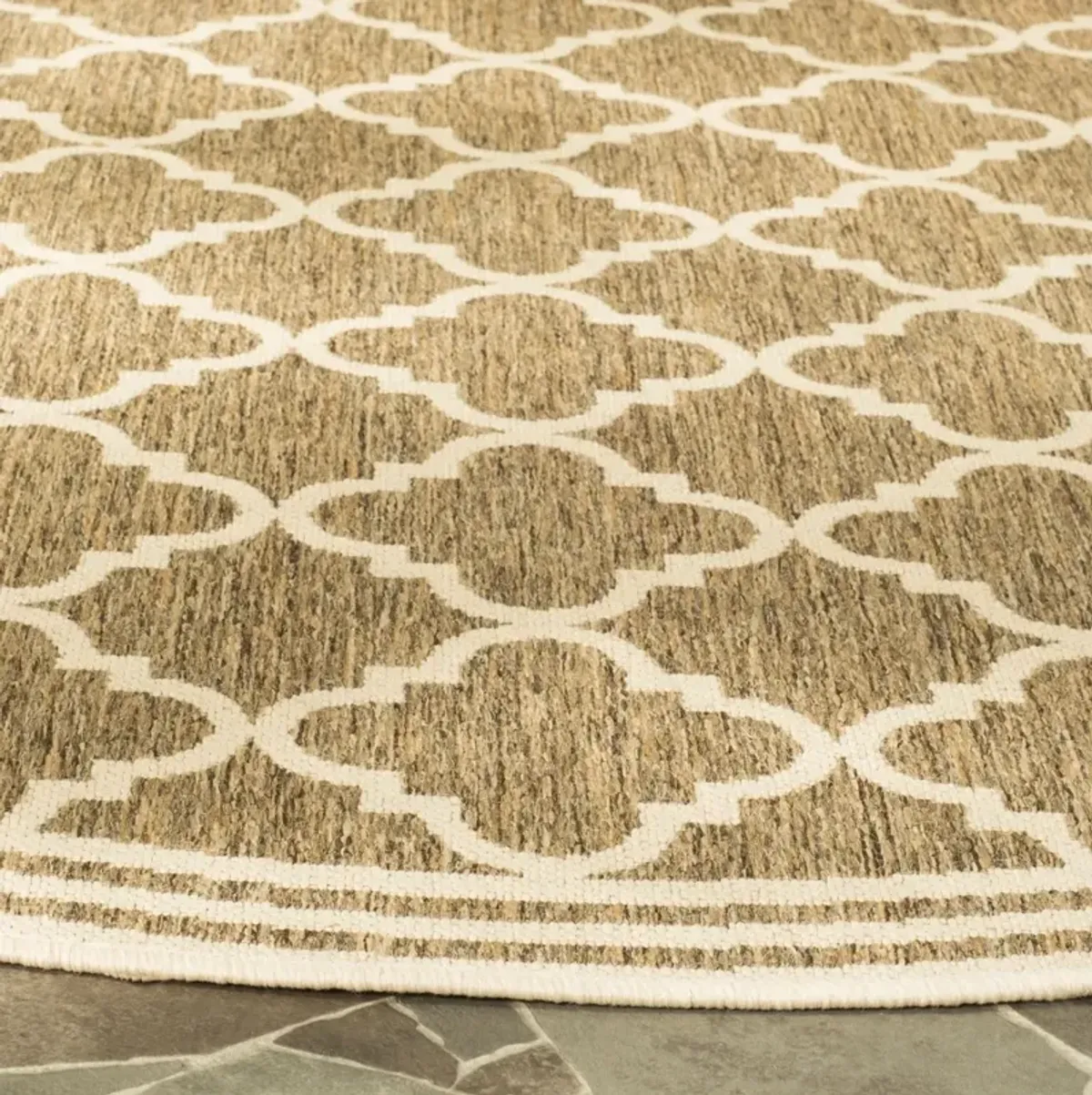 BEACH HOUSE 121 Beige 4' X 4' Round Round Rug