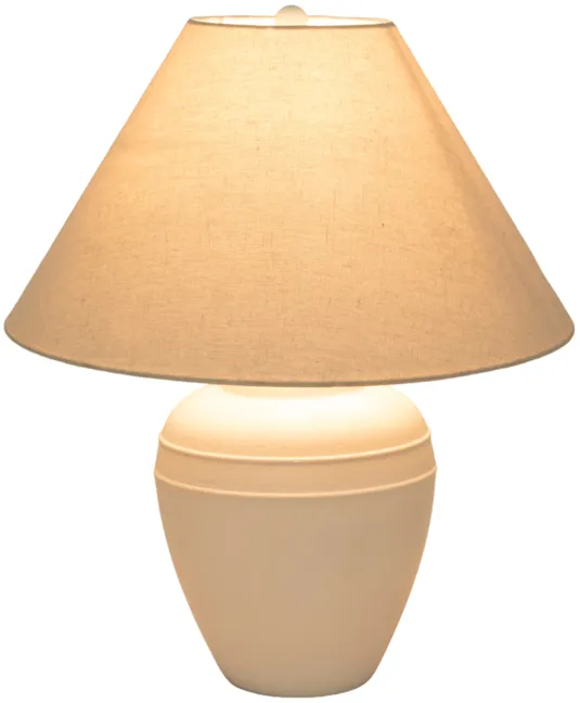 21" Textured Table Lamp Tapered Shade, White