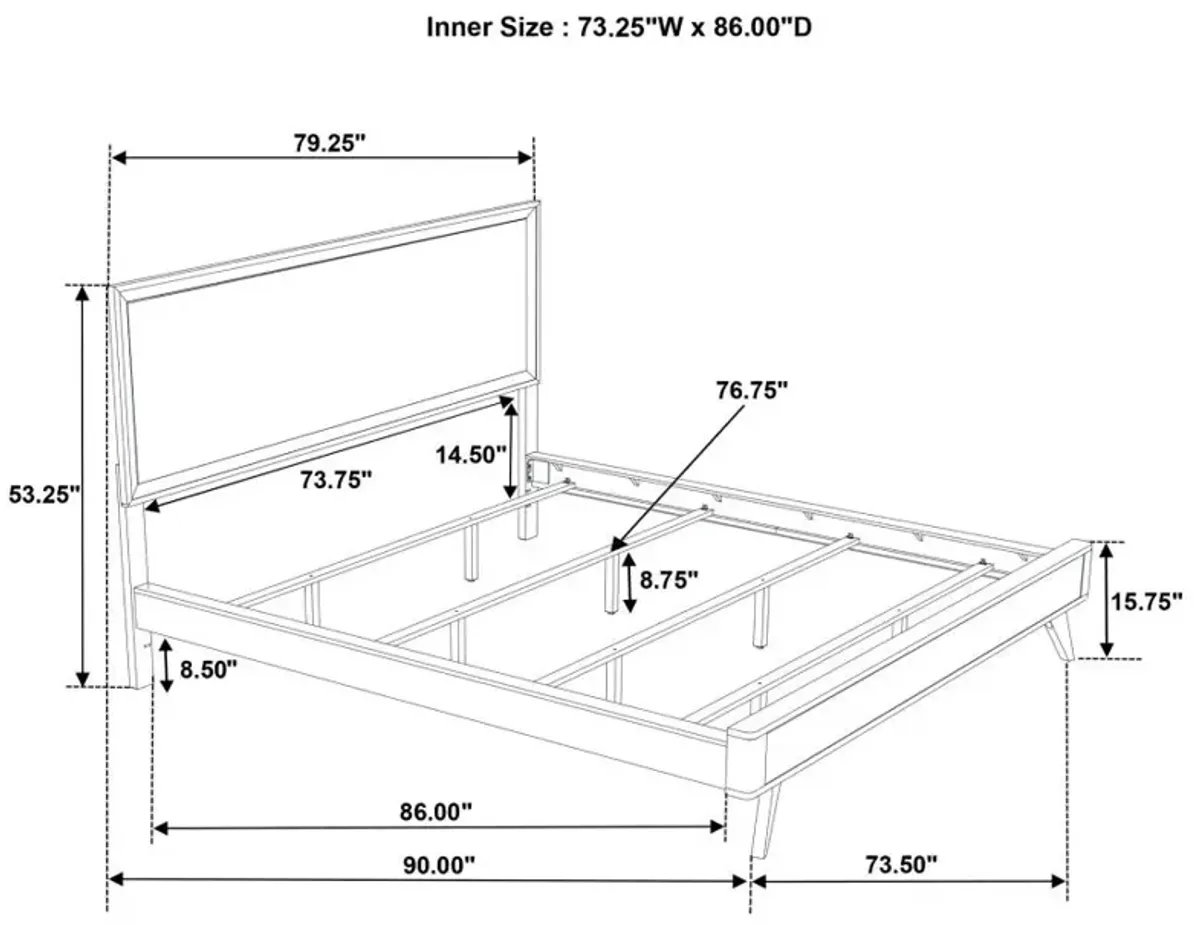 Janelle California King Panel Bed White